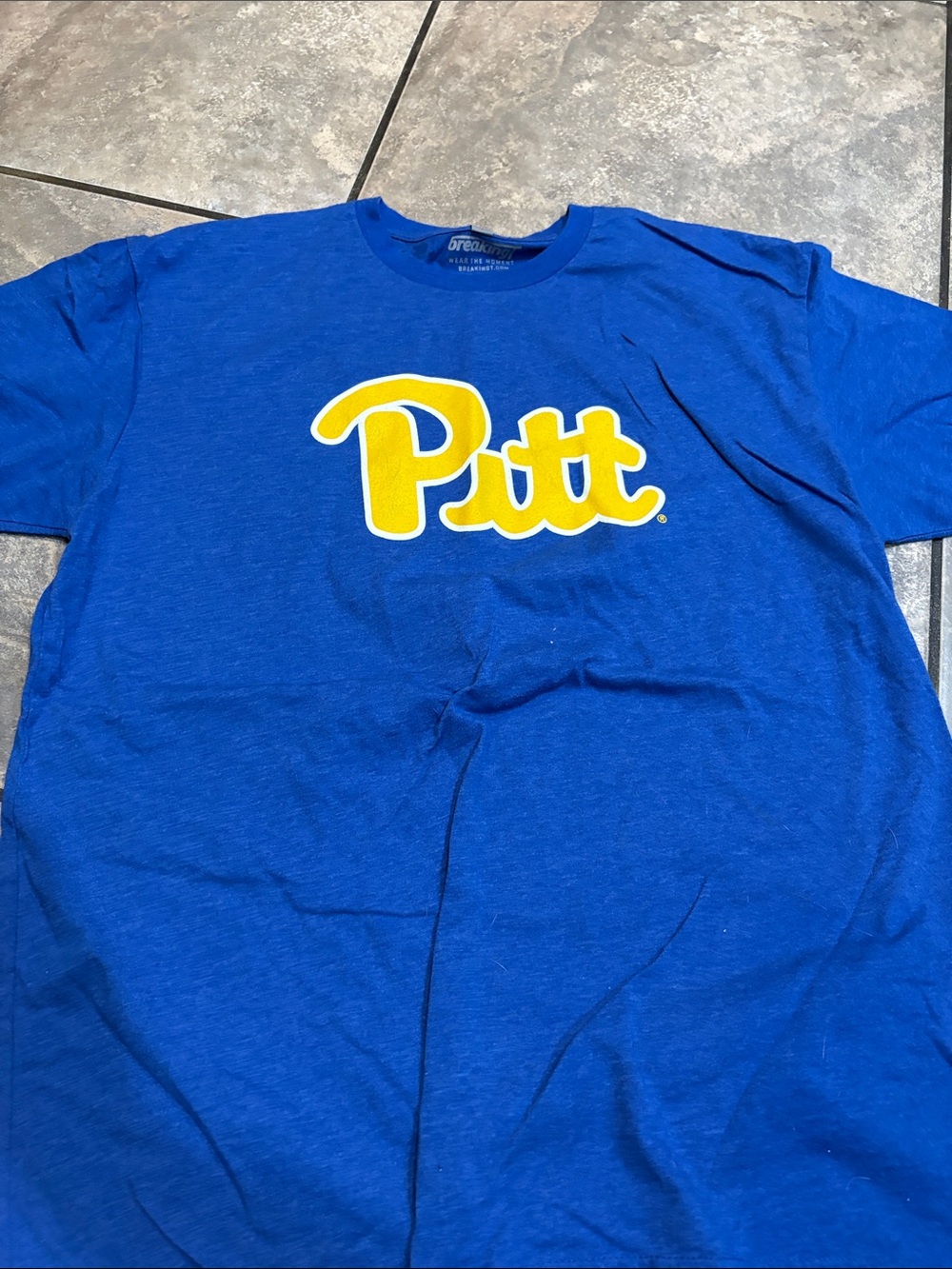 Pitt Script Logo Tee in Royal Blue and Yellow